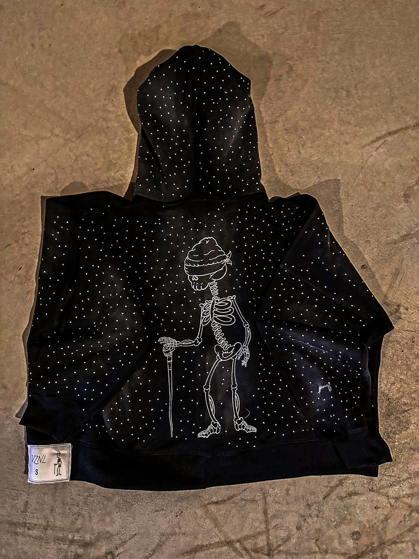 Rhinestones Blind Man Hoodie
