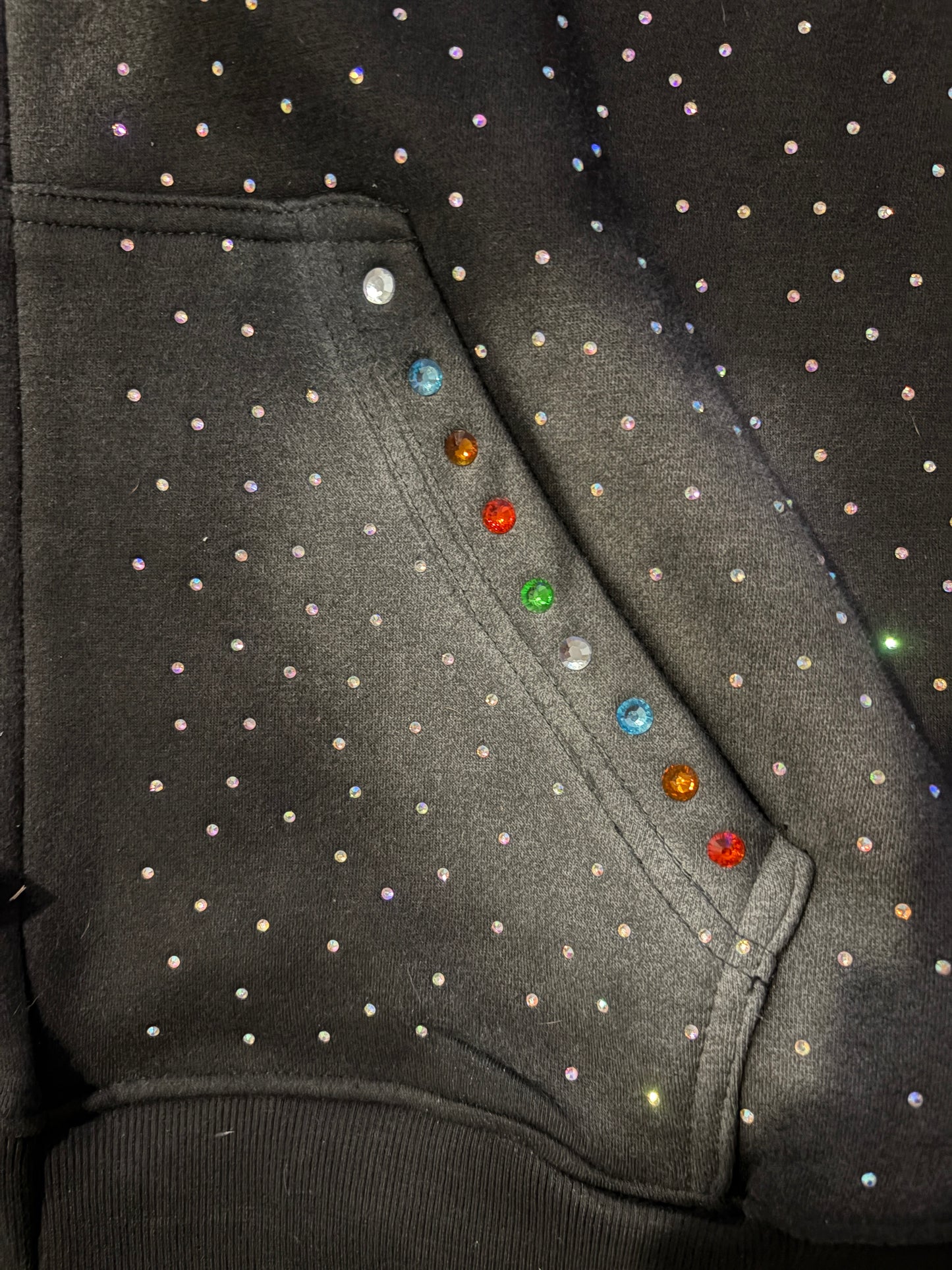 Rhinestones Blind Man Hoodie